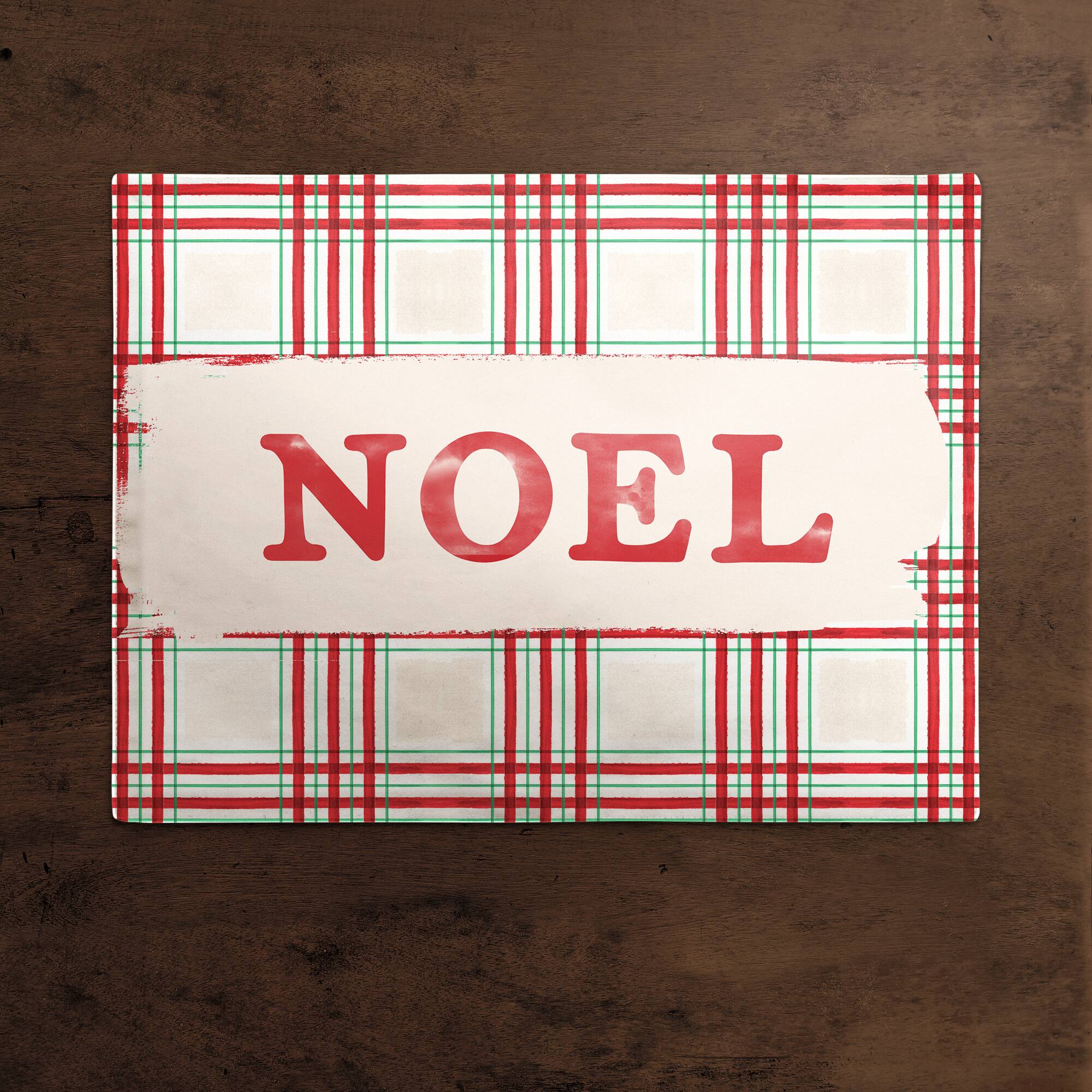 Painted Christmas Plaid Poly Twill Placemat